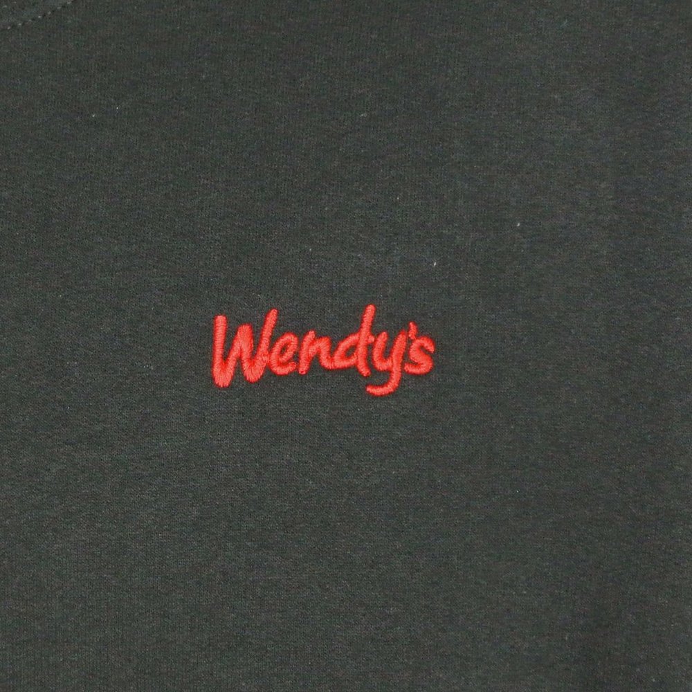 WENDY'S Hamburgers Black Sweatshirt Employee Uniform Shirt Size M Medium - Picture 6 of 10